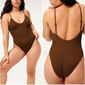 Good American "Always Fits" Mocha One Piece Swimsuit